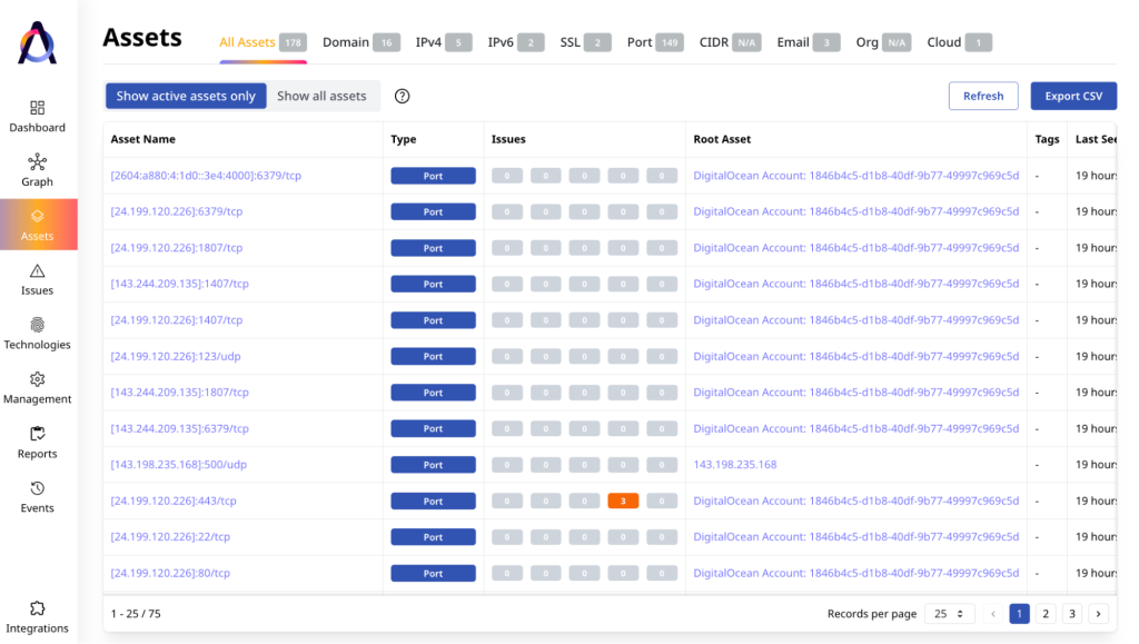 Asset view in Attaxion