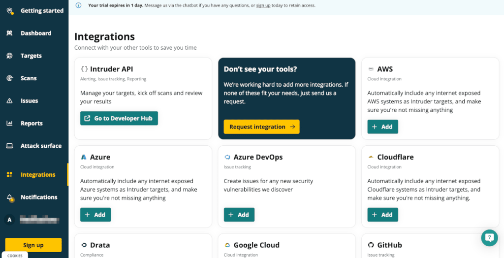 Intruder offers a broad spectrum of integrations