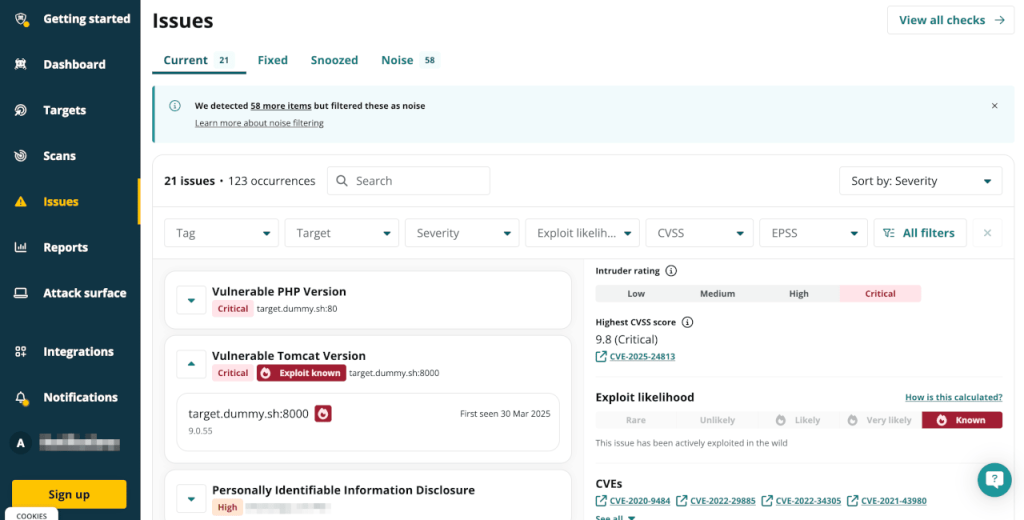 Intruder.io: infrastructure weaknesses and details