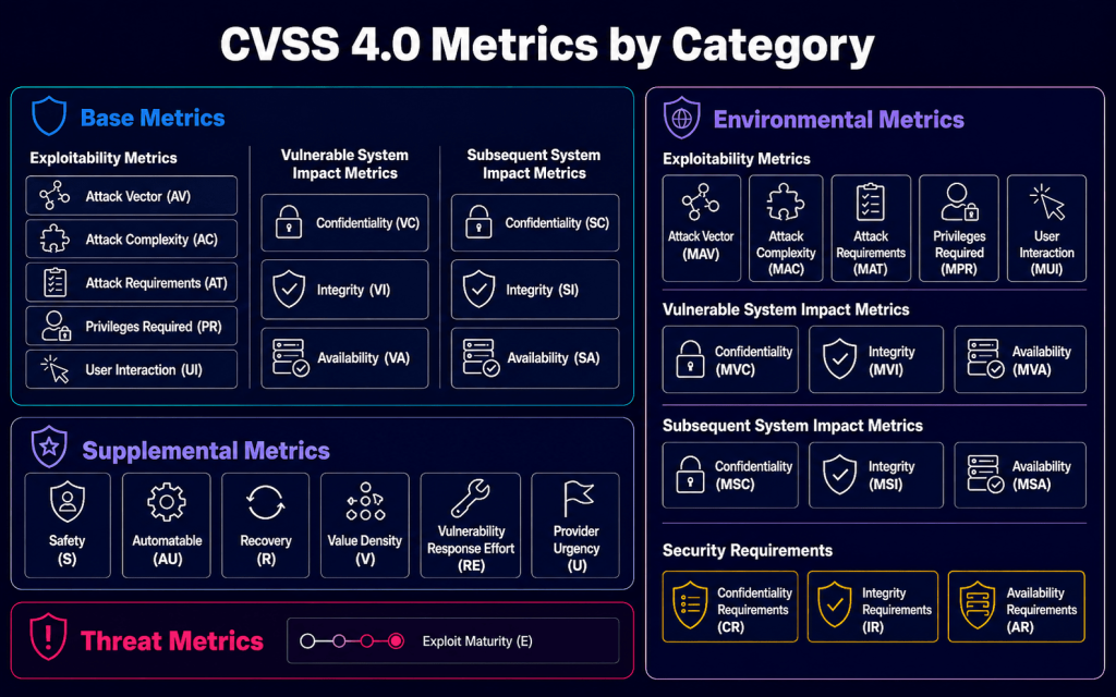CVSS 4.0 metrics by category