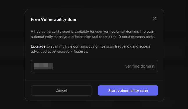 ProjectDiscovery offers a free vulnerability scan on the free plan (with some limitations).