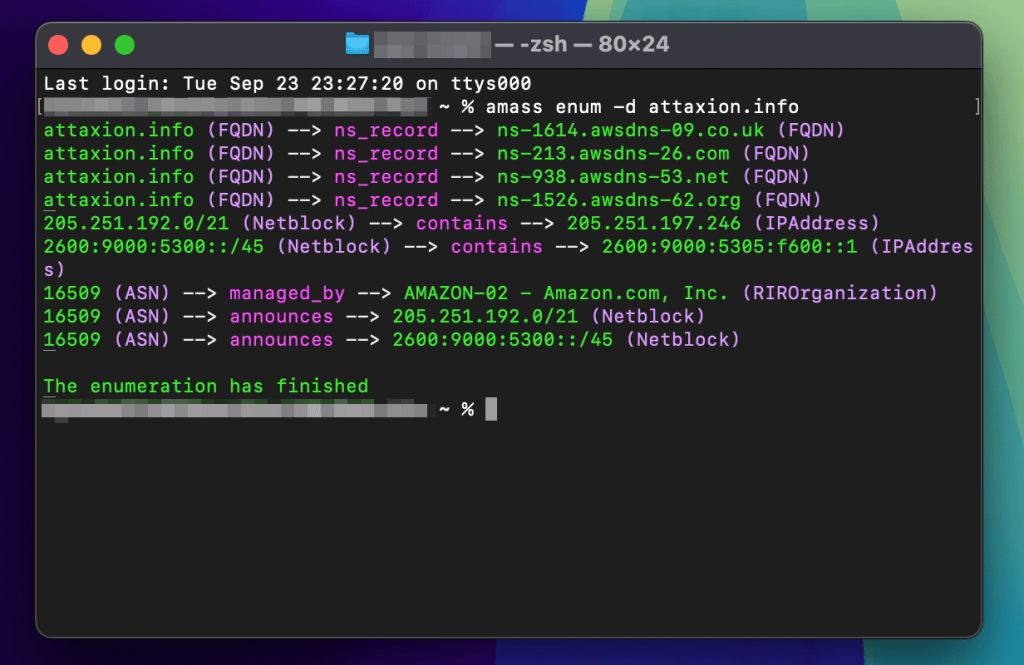 OWASP Amass screenshot