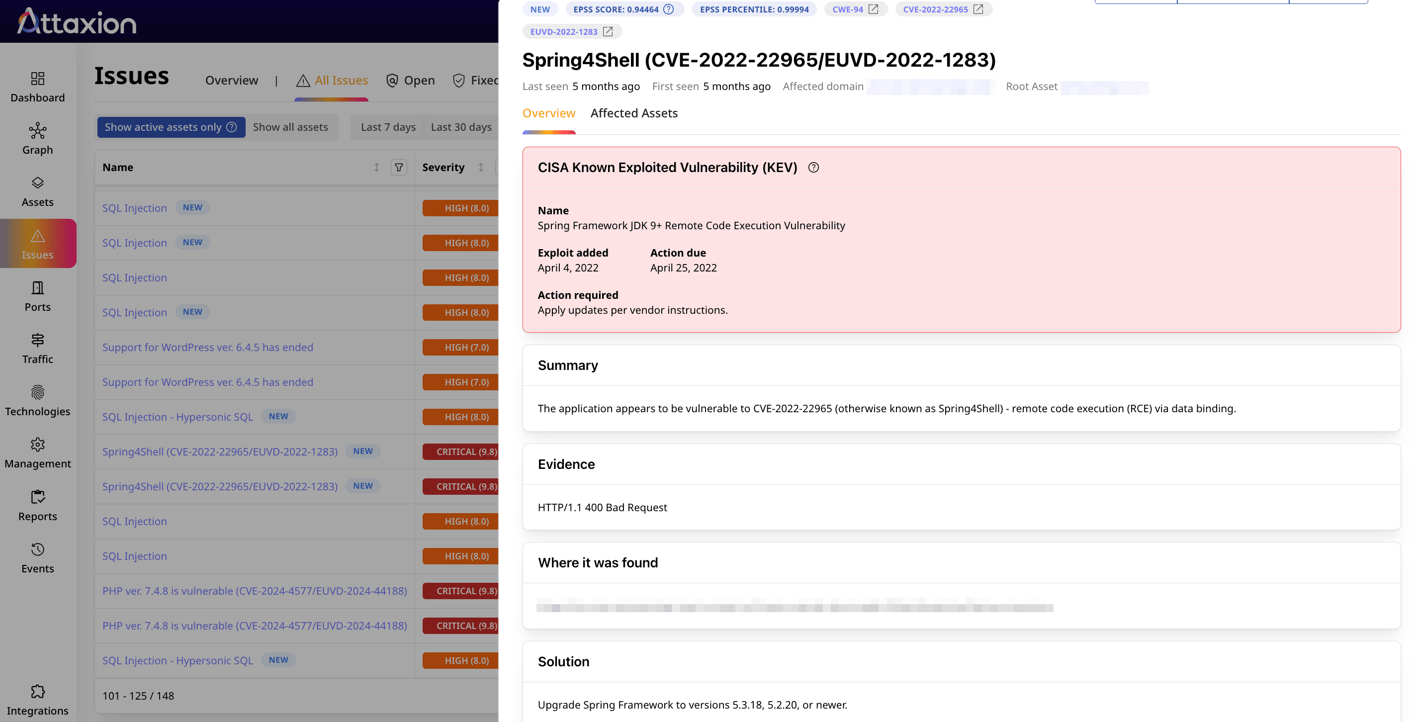 Attaxion provides additional vulnerability prioritization context