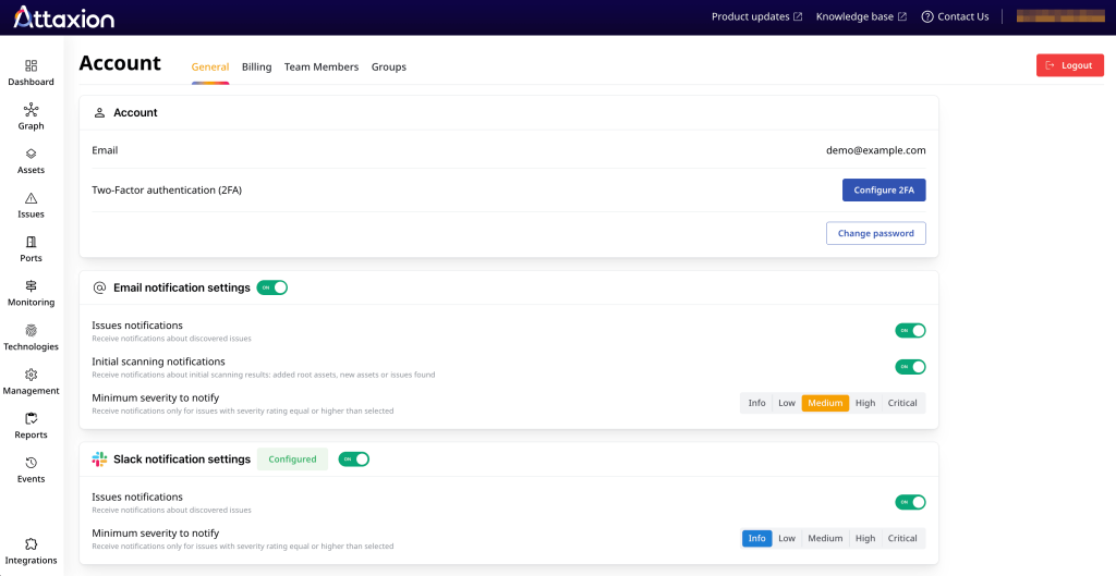 Attaxion has native customizable notifications that can be sent over Slack or email
