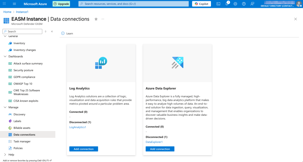 Defender EASM requires connections to Log Analytics or Azure Data Explorer to integrate with Jira or other ticketing systems