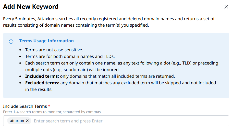 high frequency domain monitoring - Attaxion platform screenshot