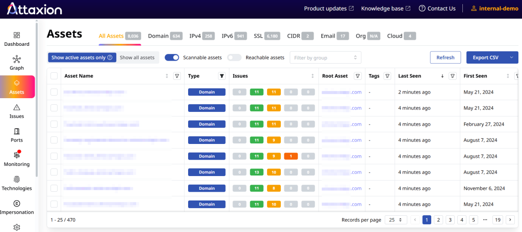 Attaxion asset list screenshot